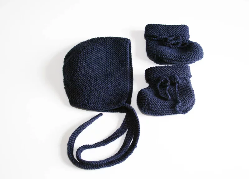 Babystrickset für Neugeborene dunkelblau